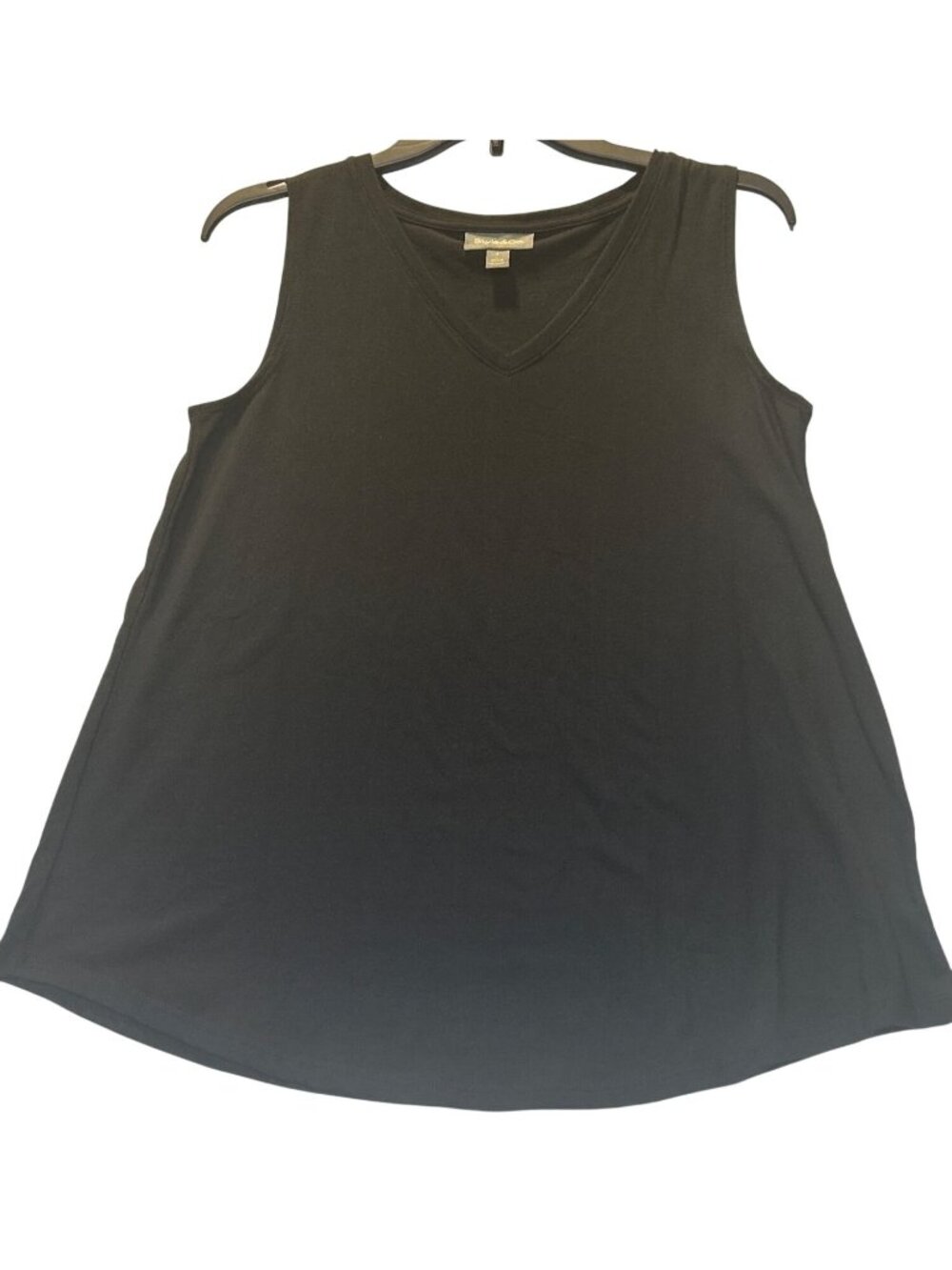 Style & Co Womens Size Small Sleeveless V-Neck Tank Top Deep Black